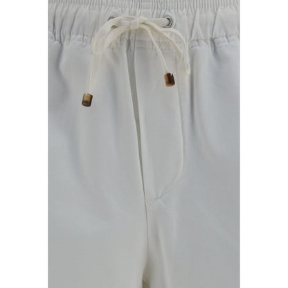 Bermuda Shorts by Brunello Cucinelli for men in cotton white showcases a on trend silhouette, featuring a tailored relaxed-fit & regular-fit with a classic short and sophisticated for a on trend finish.