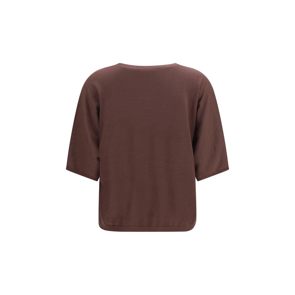Sweater by Brunello Cucinelli for women in cashmere silk purple features an polished silhouette, showcasing refined and a sophisticated round neckline for a truly polished finish.