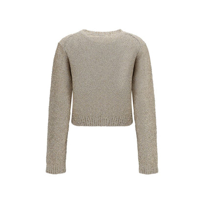 Sweatshirt by Brunello Cucinelli for women in linen capra leather & sequins beige features an enviable silhouette, showcasing a premium and refined round neckline for a truly enviable finish.