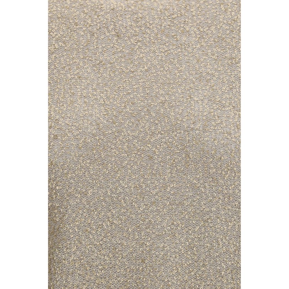 Sweatshirt by Brunello Cucinelli for women in linen capra leather & sequins beige presents a smart casual silhouette, featuring a smart casual round neckline and for a sophisticated look.