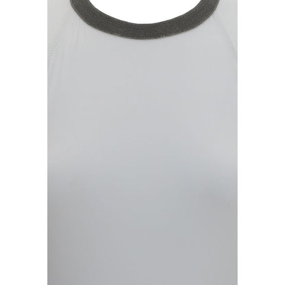 One-Piece Swimsuit by Brunello Cucinelli for women in stretch polyamide white features an magnificent silhouette that beautifully showcases the elegant Women's Stretch Polyamide One-Piece Swimsuit design with a magnificent fit.