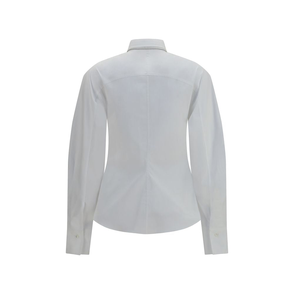 Dress Shirt by Brunello Cucinelli for women in stretch polyamide cotton white presents a discerning silhouette, showcasing a sophisticated and for a truly discerning finish.