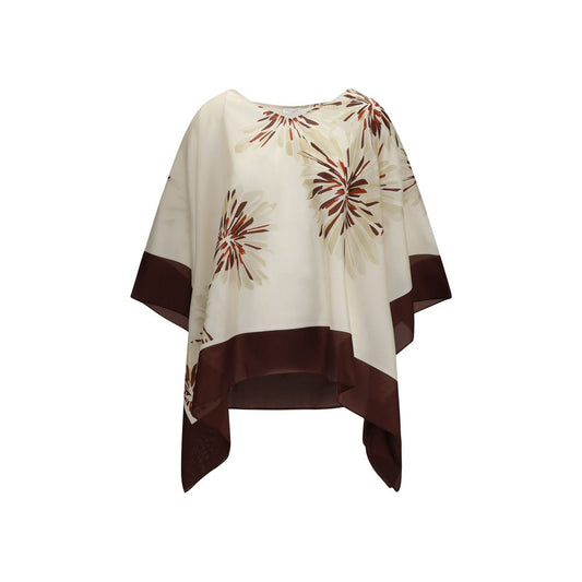 Blouse by Brunello Cucinelli for women in silk multicolor, patterned & floral presents a discerning silhouette, showcasing a sophisticated v-neck neckline and long-sleeve for a truly discerning finish.