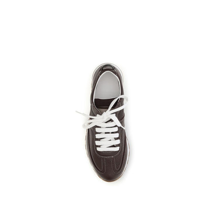 Athletic Sneakers by Brunello Cucinelli for women in bos taurus calf leather brown features an effortless chic silhouette, showcasing the signature athletic style of the Women's Athletic Bos Taurus Calf Leather Sneakers collection with a truly effortless chic finish.
