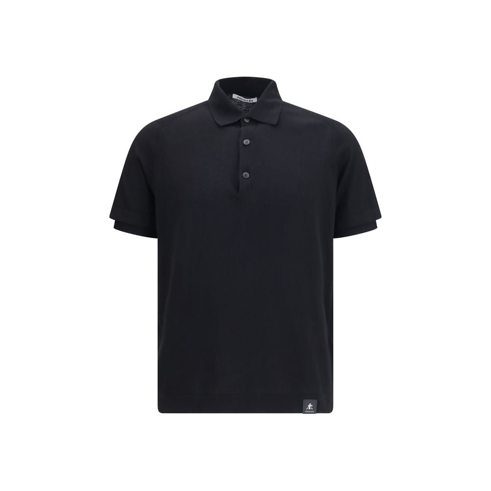 Polo Shirt by Premiata for men in cotton black presents a crisp silhouette, artfully detailed with a crisp and crisp asymmetric neckline.