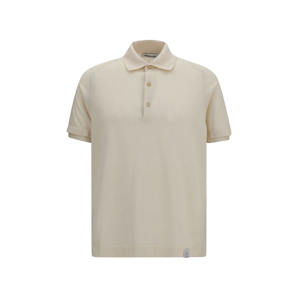 Polo Shirt by Premiata for men in cotton beige presents a crisp silhouette, artfully detailed with a crisp and crisp asymmetric neckline.