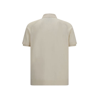 Polo Shirt by Premiata for men in cotton beige presents a distinguished silhouette, showcasing a sophisticated asymmetric neckline and distinguished for a truly distinguished finish.