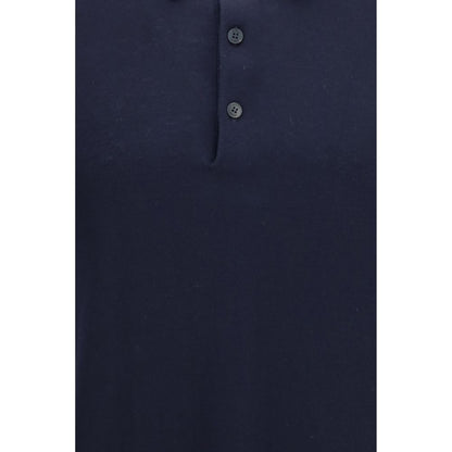 Polo Shirt by Premiata for men in cotton blue presents a sleek silhouette, featuring a refined asymmetric neckline and for a sleek finish.