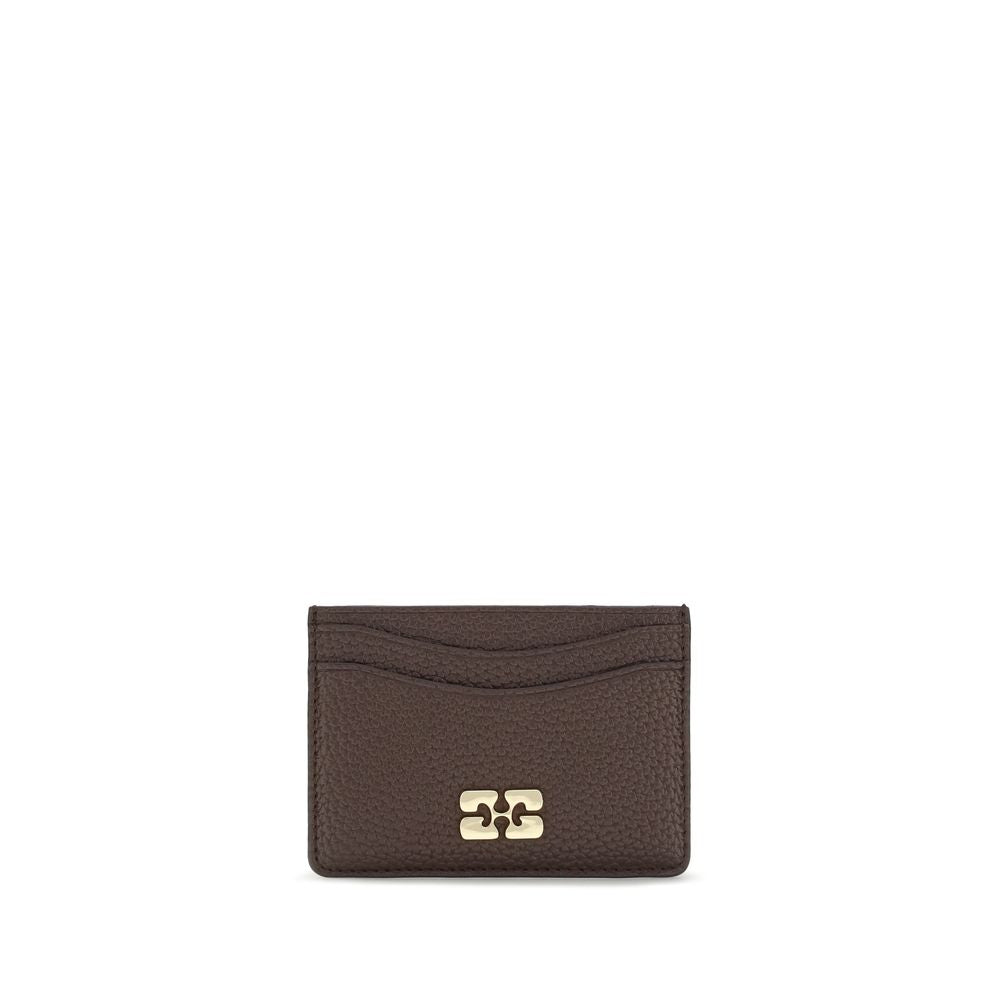 Cardholder Wallet by Ganni for women in polyester & polyurethane brown showcases a discerning silhouette, artfully capturing the essence of Polyester & Polyurethane Cardholder Wallet with its functional card-organization compact-design eco-friendly.