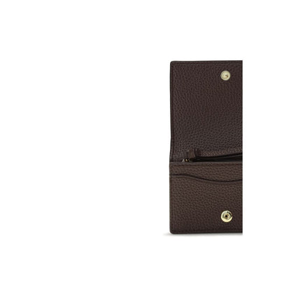 Cardholder Wallet by Ganni for women in tu polyester polyurethane grained leather brown, gold & signature presents a refined silhouette, artfully capturing the essence of the TU Polyester Polyurethane Grained Leather Cardholder Wallet design with sophisticated card-organization compact-design for a refined look.