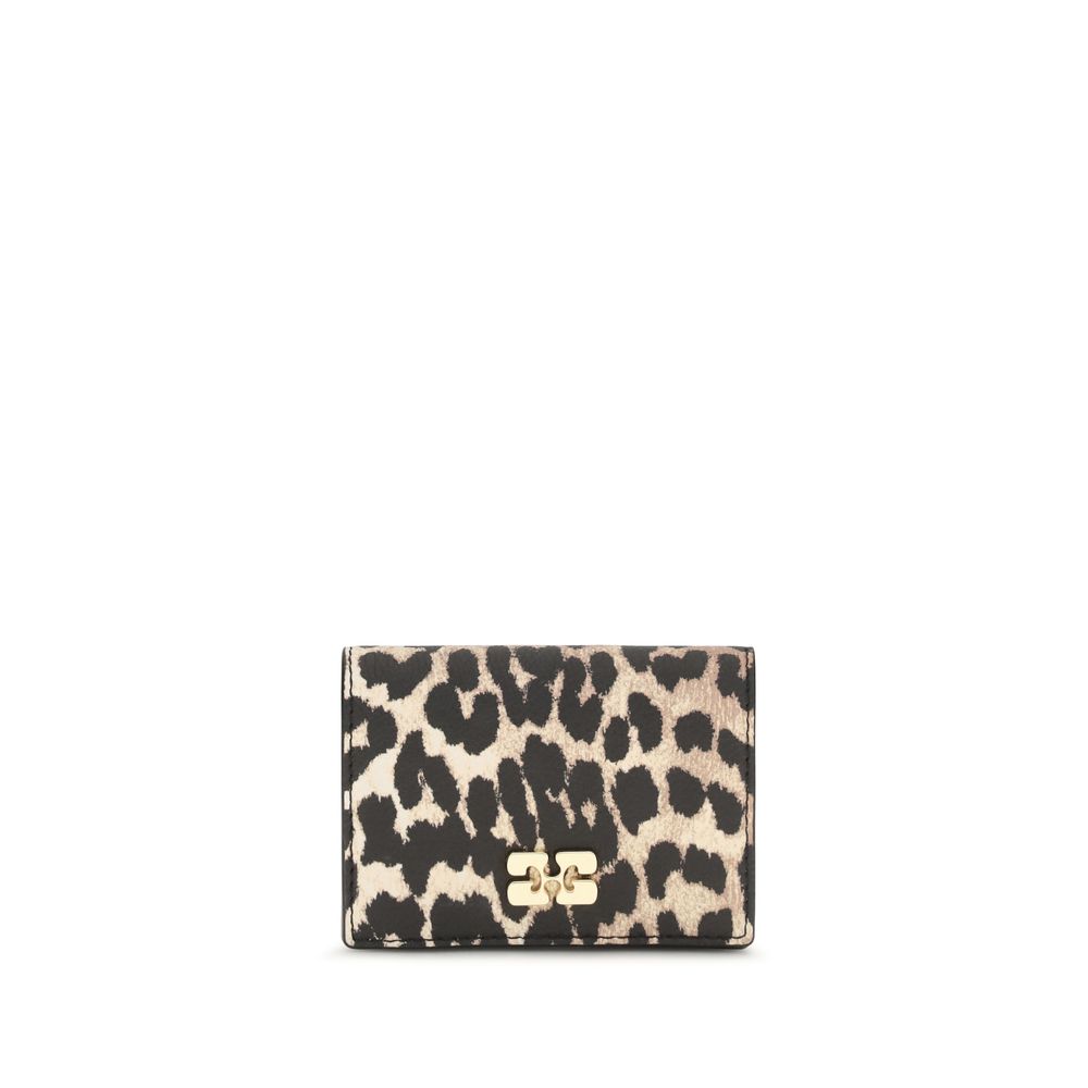 Cardholder Wallet by Ganni for women in tu polyester & polyurethane animal, gold, multicolor, signature & print showcases a distinguished silhouette, artfully capturing the essence of the distinguished Bou TU Polyester & Polyurethane Cardholder Wallet design with functional card-organization compact-design.