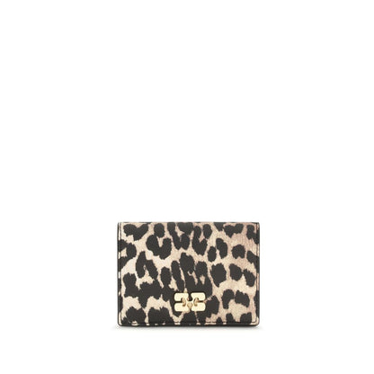 Cardholder Wallet by Ganni for women in tu polyester & polyurethane animal, gold, multicolor, signature & print showcases a distinguished silhouette, artfully capturing the essence of the distinguished Bou TU Polyester & Polyurethane Cardholder Wallet design with functional card-organization compact-design.