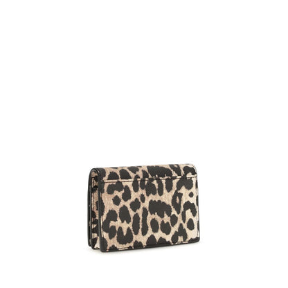 Cardholder Wallet by Ganni for women in tu polyester & polyurethane animal, gold, multicolor, signature & print presents a streamlined silhouette, showcasing the sophisticated design of the Bou TU Polyester & Polyurethane Cardholder Wallet collection with functional card-organization compact-design.