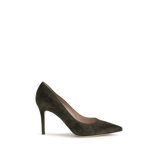 High-Heel Stiletto Pumps Heels by Gianvito Rossi for women in bos taurus calf suede leather bicolour showcases a exquisite silhouette, perfectly accentuating Women's Bos Taurus Calf Suede Leather High-Heel Stiletto Pumps Heels with a exquisite stiletto high-heel and exquisite almond toe style.
