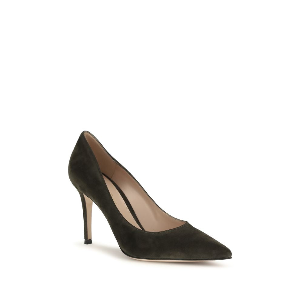 High-Heel Stiletto Pumps Heels by Gianvito Rossi for women in bos taurus calf suede leather bicolour features a effortless chic silhouette, showcasing the Women's Bos Taurus Calf Suede Leather High-Heel Stiletto Pumps Heels design with a effortless chic stiletto high-heel and almond toe style for a effortless chic finish.