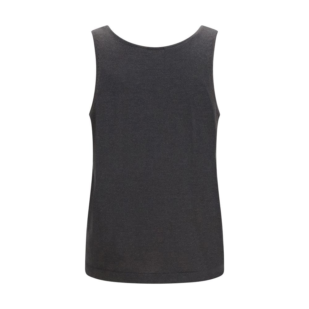 Tank Top by Brunello Cucinelli for women in silk cashmere & polyester gray features an bespeak silhouette, showcasing an bespeak and bespeak round neckline for a truly sophisticated look.