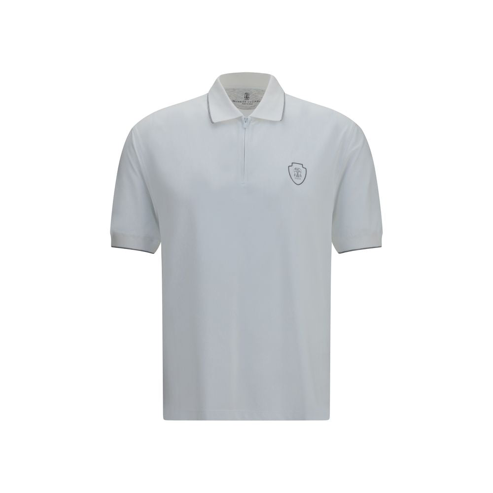 Polo Shirt by Brunello Cucinelli for men in polyamide & polyester white showcases a enviable silhouette, featuring a refined and short-sleeve for a enviable finish.