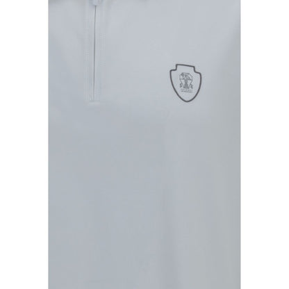 Polo Shirt by Brunello Cucinelli for men in polyamide & polyester white presents a distinguished silhouette, showcasing a sophisticated and distinguished for a truly distinguished finish.