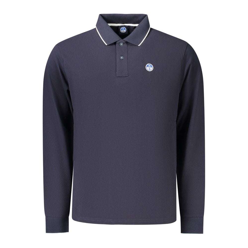 Polo Shirt by North Sails for men in cotton blue presents a crisp silhouette, artfully detailed with a crisp long-sleeve and crisp .