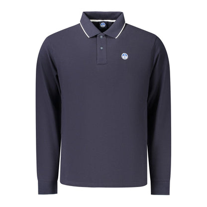 Polo Shirt by North Sails for men in cotton blue presents a crisp silhouette, artfully detailed with a crisp long-sleeve and crisp .