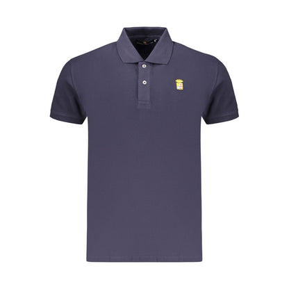 Polo Shirt by Marina Militare for men in cotton blue showcases a sharp silhouette, detailed with a refined and sharp for a sophisticated finish.
