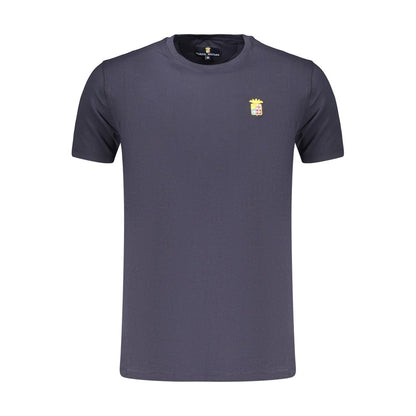 T-Shirt by Marina Militare for men in stretch cotton blue showcases a fashionable silhouette, elegantly detailed with a fashionable and crew neckline for a sophisticated, high-fashion look.