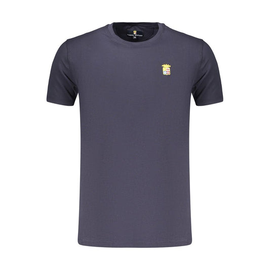 T-Shirt by Marina Militare for men in stretch cotton blue showcases a fashionable silhouette, elegantly detailed with a fashionable and crew neckline for a sophisticated, high-fashion look.