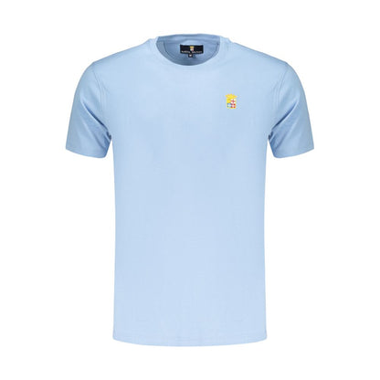 T-Shirt by Marina Militare for men in stretch cotton azzurro showcases a fashionable silhouette, elegantly detailed with a fashionable and crew neckline for a sophisticated, high-fashion look.