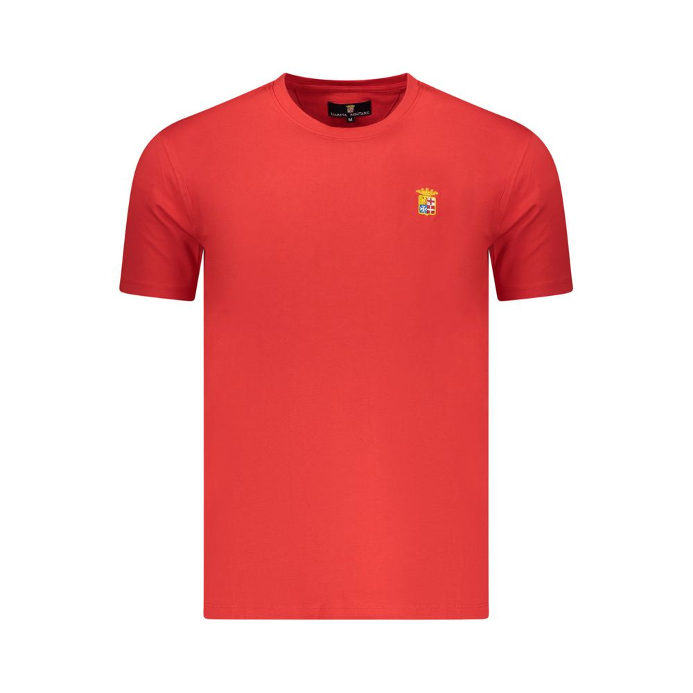 T-Shirt by Marina Militare for men in stretch cotton red showcases a chic silhouette, artfully detailed with a chic crew neckline and for a chic finish.
