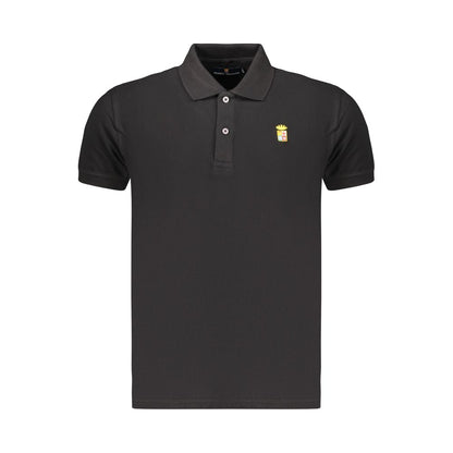 Polo Shirt by Marina Militare for men in cotton black presents a sleek silhouette, featuring a refined and for a sleek finish.