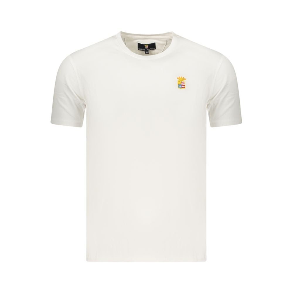 T-Shirt by Marina Militare for men in stretch cotton white features an edgy silhouette, meticulously detailed with a sophisticated and crew neckline for a truly edgy finish.
