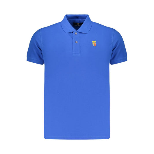 Polo Shirt by Marina Militare for men in cotton blue showcases a sharp silhouette, detailed with a refined and sharp for a sophisticated finish.