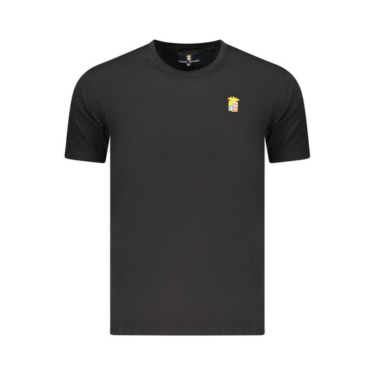T-Shirt by Marina Militare for men in stretch cotton black showcases a fashionable silhouette, elegantly detailed with a fashionable and crew neckline for a sophisticated, high-fashion look.