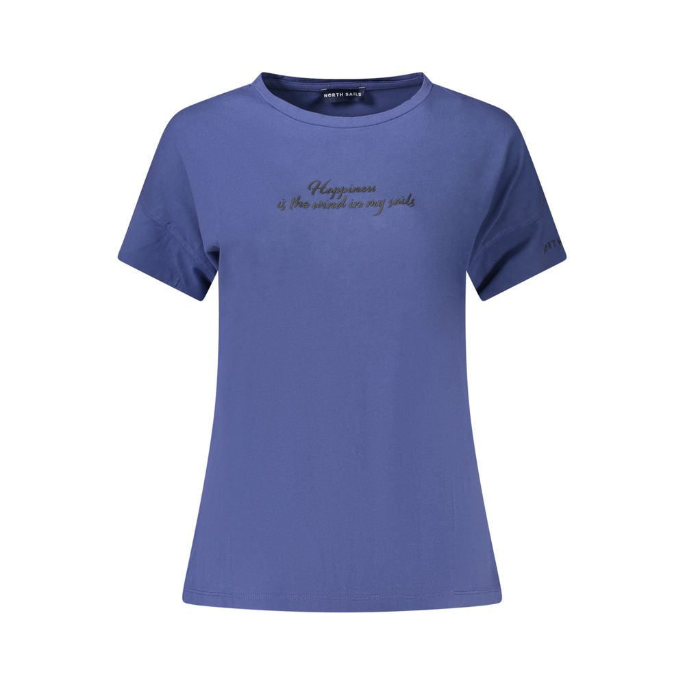 T-Shirt by North Sails for women in cotton blue & print showcases a chic silhouette, artfully detailed with a chic crew neckline and for a chic finish.