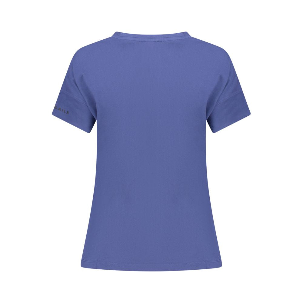 T-Shirt by North Sails for women in cotton blue & print showcases a dramatic silhouette, elegantly detailed with a dramatic crew neckline and for a truly dramatic finish.