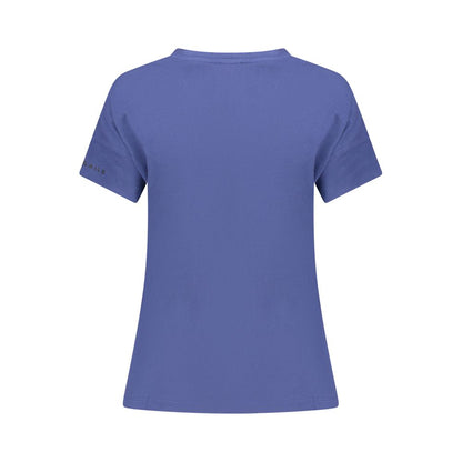 T-Shirt by North Sails for women in cotton blue & print showcases a dramatic silhouette, elegantly detailed with a dramatic crew neckline and for a truly dramatic finish.