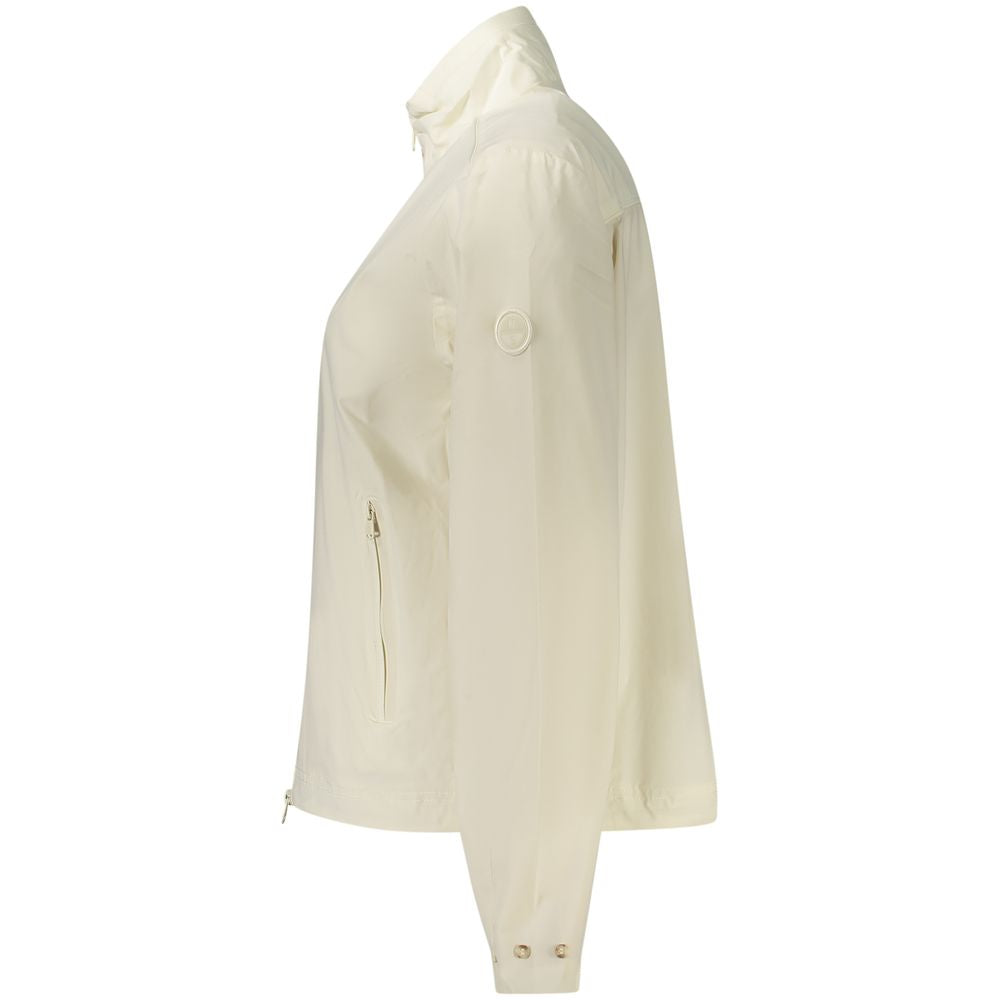 Overcoat by North Sails for women in stretch nylon white showcases a enveloping silhouette, detailed with distinctive pockets and a enveloping .