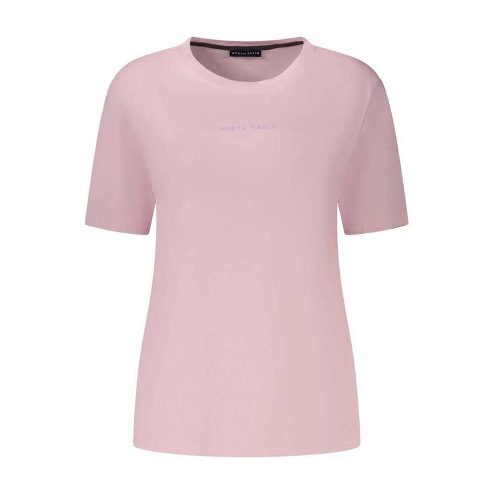 T-Shirt by North Sails for women in cotton pink & print showcases a dramatic silhouette, elegantly detailed with a dramatic crew neckline and for a truly dramatic finish.