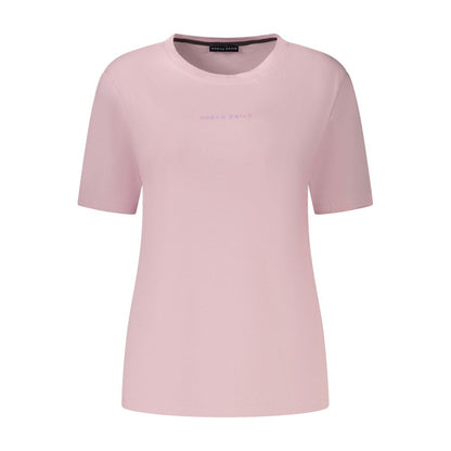T-Shirt by North Sails for women in cotton pink & print showcases a dramatic silhouette, elegantly detailed with a dramatic crew neckline and for a truly dramatic finish.