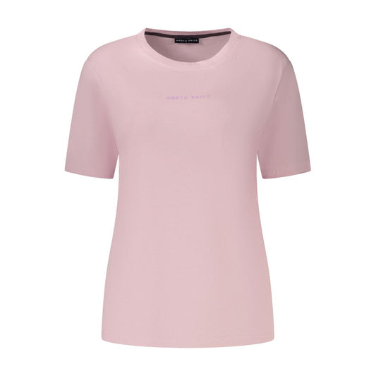 T-Shirt by North Sails for women in cotton pink & print showcases a dramatic silhouette, elegantly detailed with a dramatic crew neckline and for a truly dramatic finish.