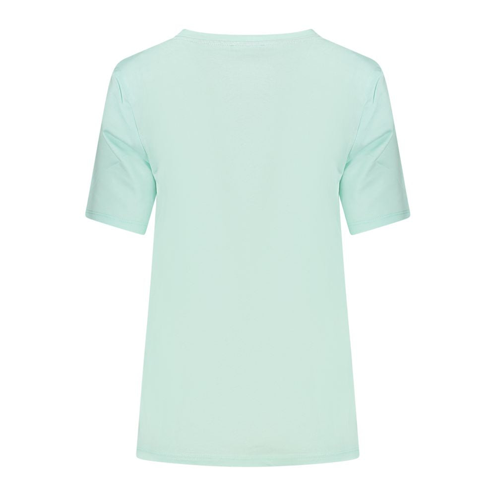 T-Shirt by North Sails for women in cotton green & print showcases a dramatic silhouette, elegantly detailed with a dramatic crew neckline and for a truly dramatic finish.