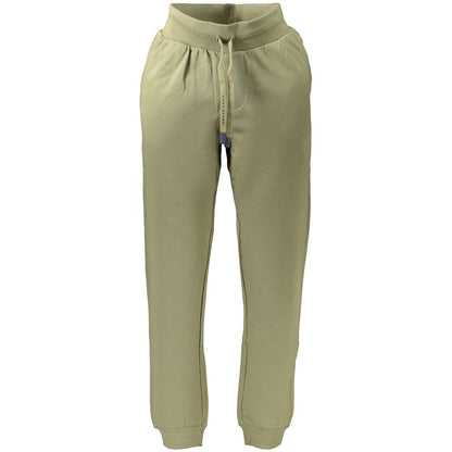 Joggers by North Sails for men in cotton green presents a tailored silhouette, showcasing a tailored and long cut with a refined for a truly tailored aesthetic.