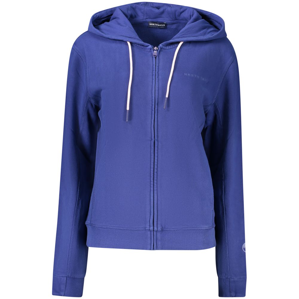 Hooded Sweatshirt Hoodie by North Sails for women in cotton blue & print features a authentic silhouette, showcasing a sophisticated hooded neckline and authentic detail for a refined finish.