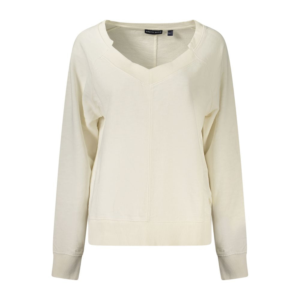 Sweatshirt by North Sails for women in cotton white features an exquisite silhouette, showcasing and v-neck neckline details for a exquisite look.