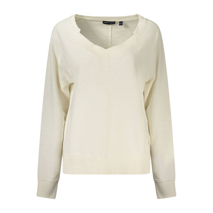 Sweatshirt by North Sails for women in cotton white features an exquisite silhouette, showcasing and v-neck neckline details for a exquisite look.