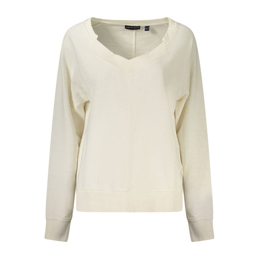 Sweatshirt by North Sails for women in cotton white features an exquisite silhouette, showcasing and v-neck neckline details for a exquisite look.