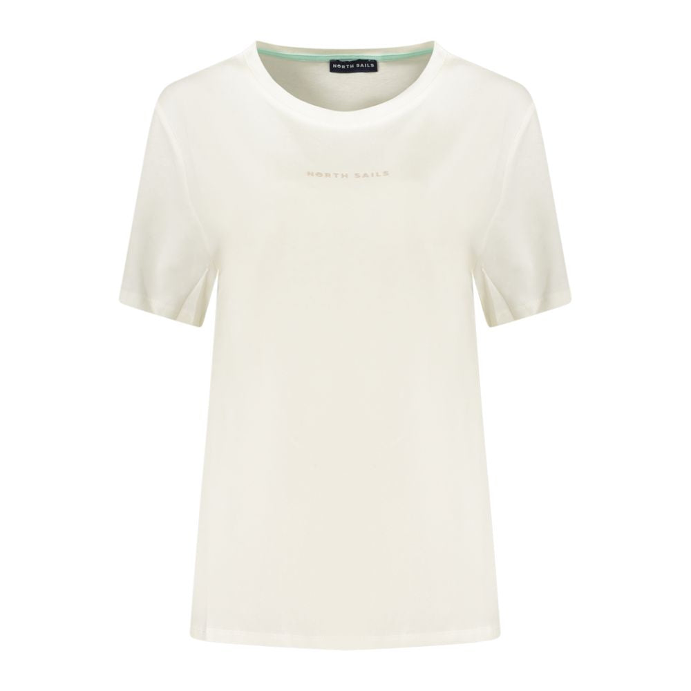 T-Shirt by North Sails for women in cotton white & print showcases a chic silhouette, artfully detailed with a chic crew neckline and for a chic finish.