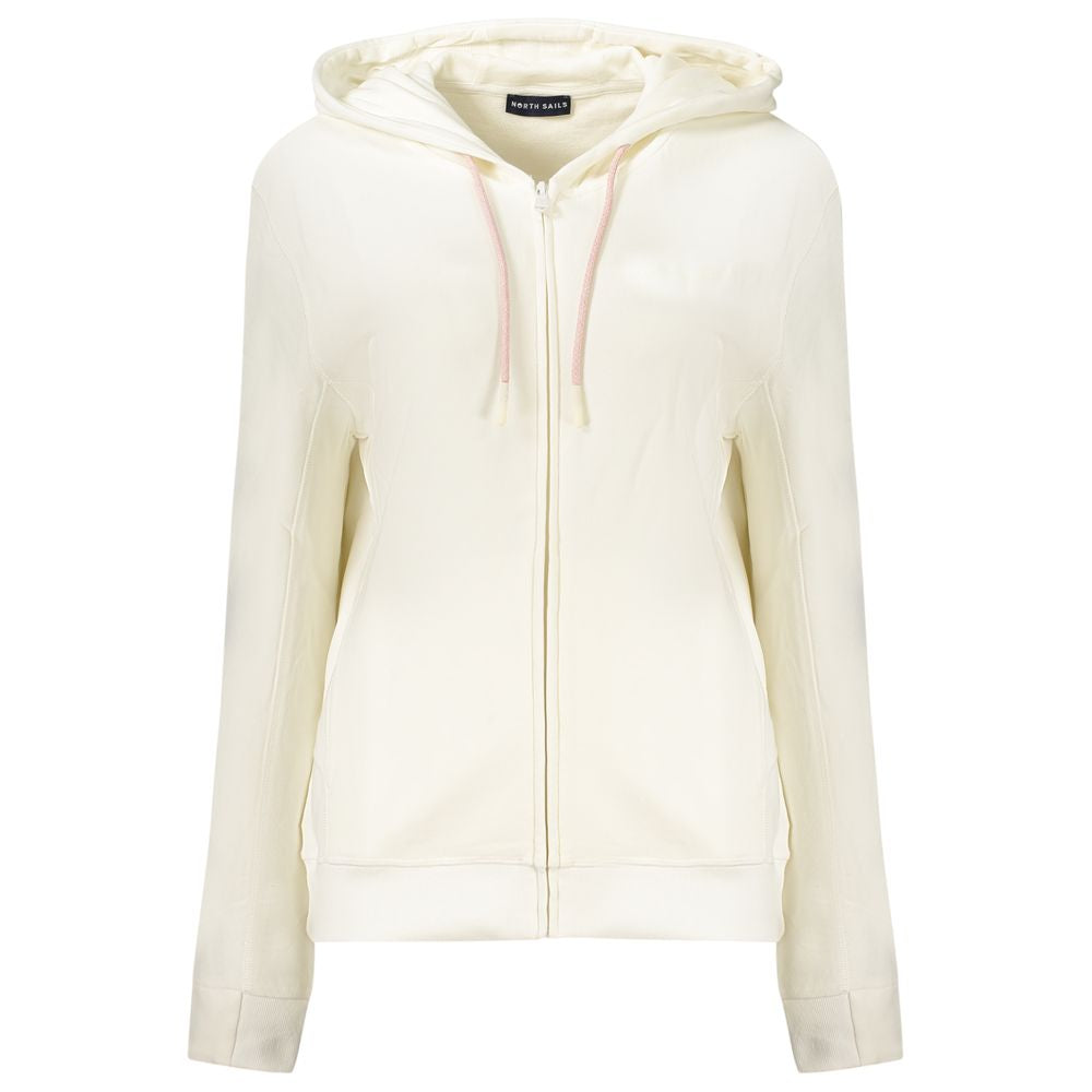 Hooded Sweatshirt Hoodie by North Sails for women in cotton white & print features an dramatic silhouette, showcasing a sophisticated hooded neckline and dramatic for a refined, modern aesthetic.
