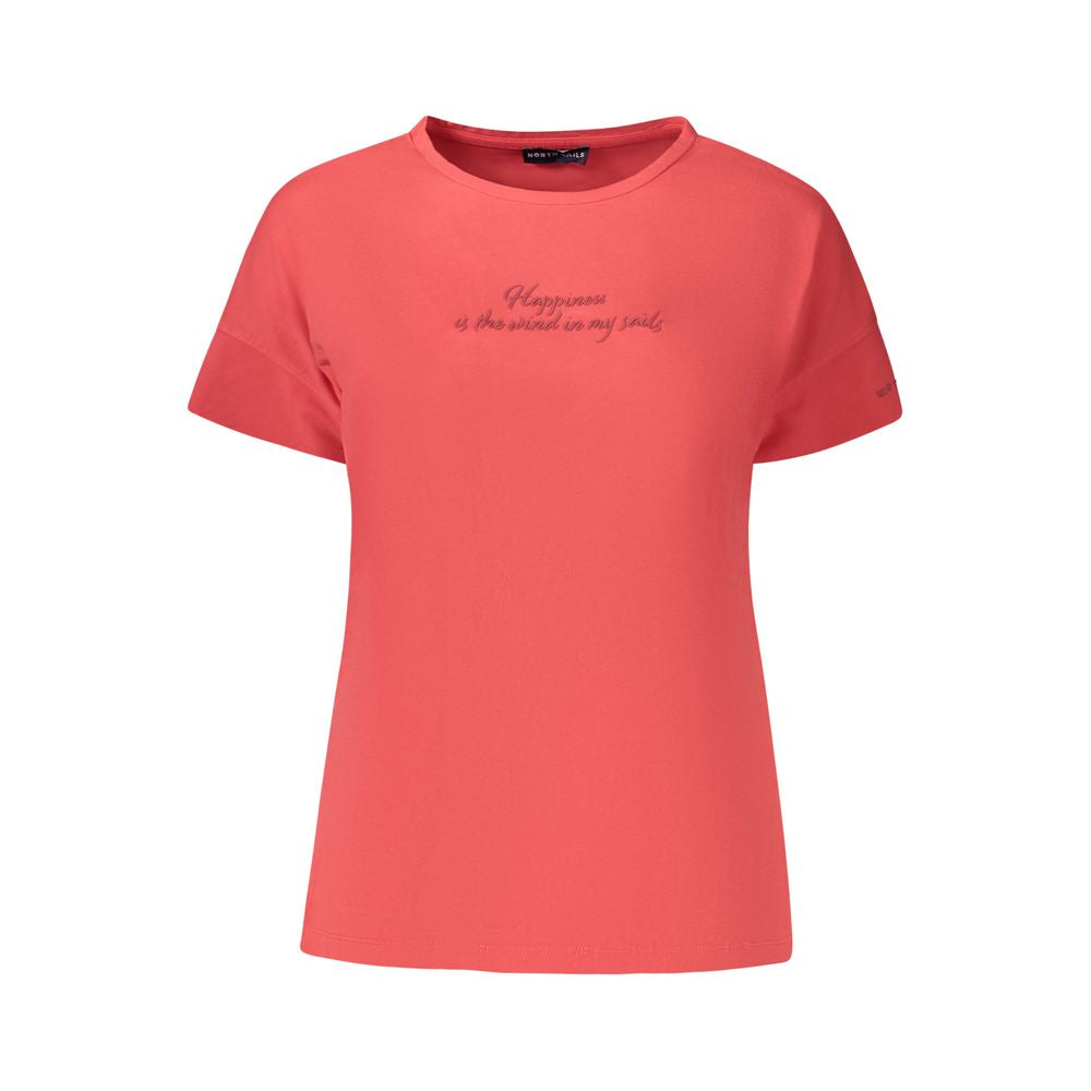 T-Shirt by North Sails for women in cotton red & print features an edgy silhouette, meticulously detailed with a sophisticated and crew neckline for a truly edgy finish.