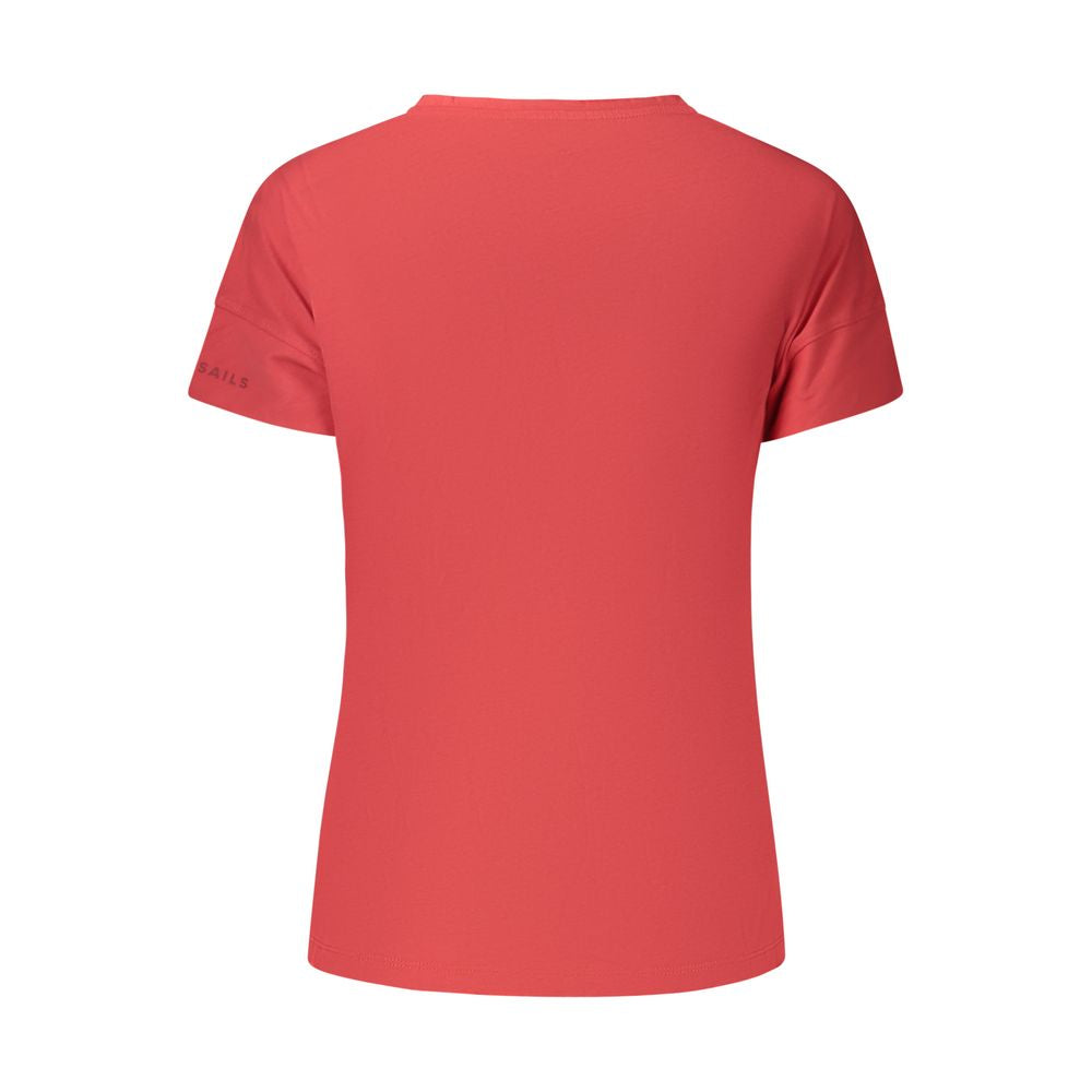 T-Shirt by North Sails for women in cotton red & print showcases a chic silhouette, artfully detailed with a chic crew neckline and for a chic finish.